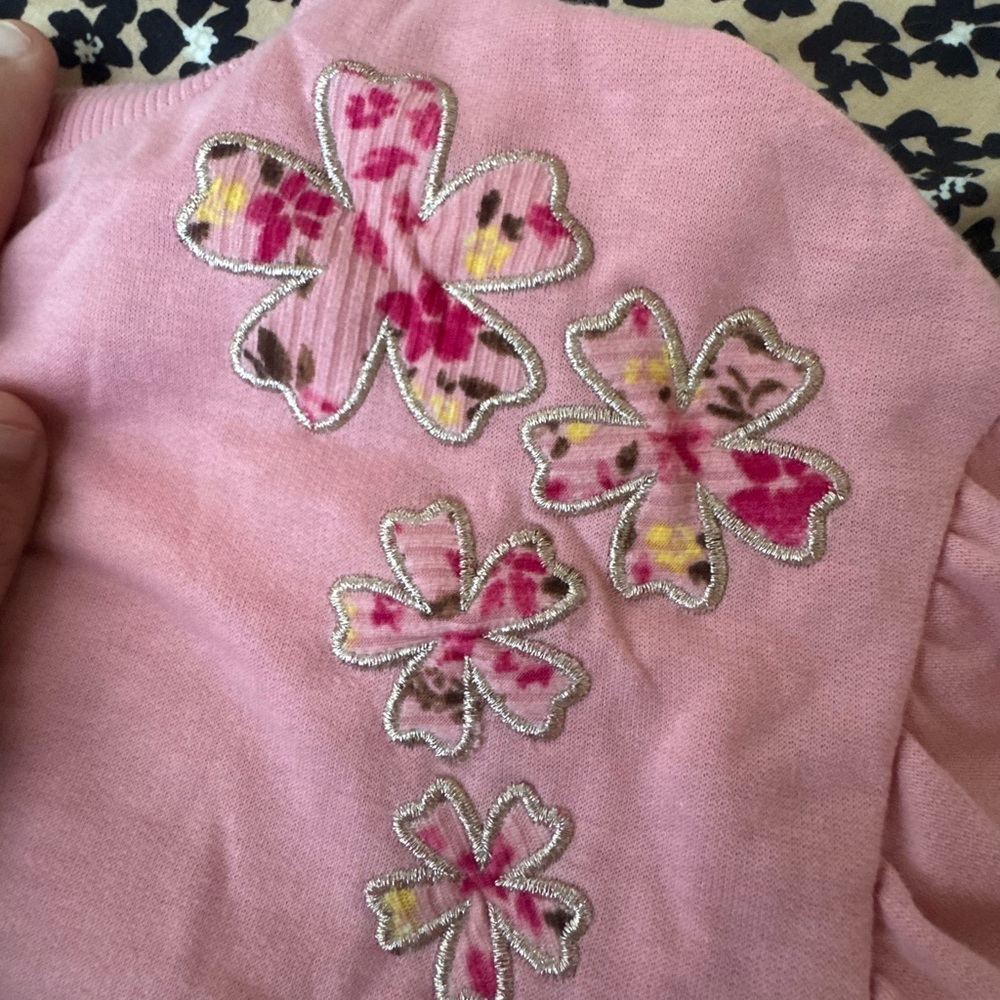 btween Pretty in Pink Knit Top with Floral Details